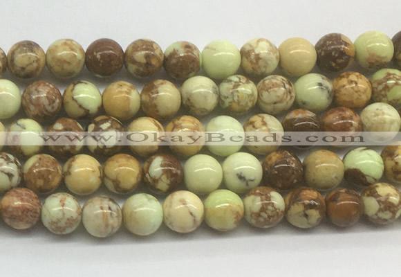 LEBS03 15 inches 8mm round lemon turquoise beads wholesale