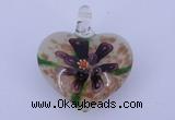 LP10 16*32*38mm heart inner flower lampwork glass pendants