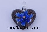 LP16 15*32*38mm heart inner flower lampwork glass pendants