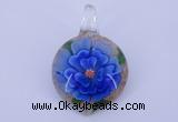 LP35 14*30*45mm heart inner flower lampwork glass pendants