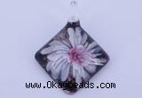 LP62 12*39*50mm diamond inner flower lampwork glass pendants