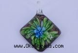 LP63 12*39*50mm diamond inner flower lampwork glass pendants