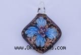 LP64 14*32*53mm diamond inner flower lampwork glass pendants