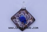 LP65 12*38*48mm diamond inner flower lampwork glass pendants