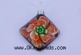 LP66 13*40*50mm diamond inner flower lampwork glass pendants