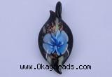 LP84 13*26*58mm leaf inner flower lampwork glass pendants