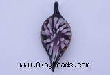 LP88 11*26*60mm leaf inner flower lampwork glass pendants