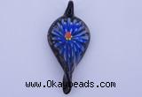 LP92 11*27*62mm leaf inner flower lampwork glass pendants