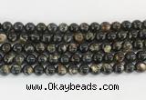 LPBS01 15 inches 6mm round black Lepidolite beads wholesale