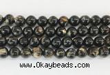 LPBS03 15 inches 10mm round black Lepidolite beads wholesale