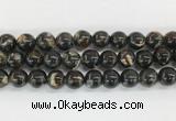 LPBS04 15 inches 12mm round black Lepidolite beads wholesale