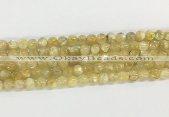 LPBS11 15 inches 6mm round yellow Lepidolite beads wholesale