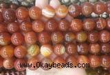 LSBS191 15 inches 16mm round red banded agate gemstone beads wholesale LSBS191 15 inches 16mm round red banded agate gemstone beads wholesale