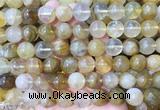 LSBS240 15 inches 14mm round yellow gum flower crystal beads wholesale LSBS240 15 inches 14mm round yellow gum flower crystal beads wholesale