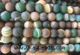 LSBS293 15 inches 14mm round matte banded agate gemstone beads wholesale LSBS293 15 inches 14mm round matte banded agate gemstone beads wholesale