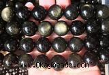 LSBS66 15 inches 16mm round golden obsidian gemstone beads wholesale  LSBS66 15 inches 16mm round golden obsidian gemstone beads wholesale