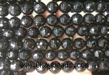 LSBS714 15 inches 14mm faceted round black agate gemstone beads wholesale LSBS714 15 inches 14mm faceted round black agate gemstone beads wholesale