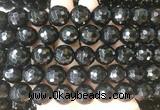 LSBS715 15 inches 16mm faceted round black agate gemstone beads wholesale LSBS715 15 inches 16mm faceted round black agate gemstone beads wholesale