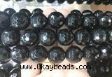 LSBS717 15 inches 20mm faceted round black agate gemstone beads wholesale LSBS717 15 inches 20mm faceted round black agate gemstone beads wholesale