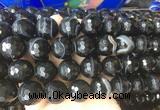 LSBS720 15 inches 18mm faceted round banded black agate gemstone beads wholesale LSBS720 15 inches 18mm faceted round banded black agate gemstone beads wholesale