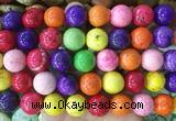 LSBS759 15 inches 16mm round howlite turquoise gemstone beads wholesale LSBS759 15 inches 16mm round howlite turquoise gemstone beads wholesale