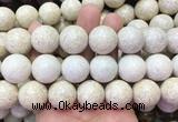 LSBS883 15 inches 20mm round white fossil jasper gemstone beads wholesale LSBS883 15 inches 20mm round white fossil jasper gemstone beads wholesale