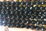 LSBS953 15 inches 14mm faceted round black agate gemstone beads wholesale LSBS953 15 inches 14mm faceted round black agate gemstone beads wholesale