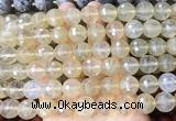 LSBS973 15 inches 14mm faceted round yellow cherry quartz gemstone beads wholesale LSBS973 15 inches 14mm faceted round yellow cherry quartz gemstone beads wholesale