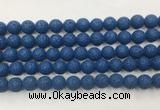 LVBS04 6mm, 8mm, 10mm, 12mm, 14mm, 16mm, 18mm & 20mm round royal blue lava beads