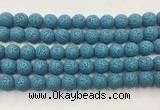 LVBS05 6mm, 8mm, 10mm, 12mm, 14mm, 16mm, 18mm & 20mm round turquoise blue lava beads