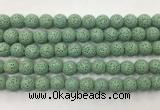 LVBS08 6mm, 8mm, 10mm, 12mm, 14mm, 16mm, 18mm & 20mm round green lava beads