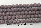 LVBS09 6mm, 8mm, 10mm, 12mm, 14mm, 16mm, 18mm & 20mm round purple lava beads