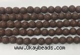 LVBS10 6mm, 8mm, 10mm, 12mm, 14mm, 16mm, 18mm & 20mm round brown lava beads