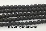 LVBS12 6mm, 8mm, 10mm, 12mm, 14mm, 16mm, 18mm & 20mm round black lava beads