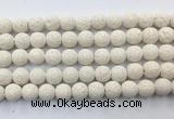 LVBS14 6mm, 8mm, 10mm, 12mm, 14mm, 16mm, 18mm & 20mm round white lava beads