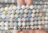 MGBS02 15 inches 8mm round morganite beads wholesale