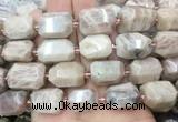 MSBS22 15 inches 13*18mm - 15*20mm faceted nuggets moonstone beads  MSBS22 15 inches 13*18mm - 15*20mm faceted nuggets moonstone beads