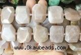 MSBS23 15 inches 15*20mm - 18*25mm faceted freeform moonstone beads  MSBS23 15 inches 15*20mm - 18*25mm faceted freeform moonstone beads