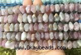 NGBS116 15 inches 8*12mm - 10*14mm faceted nuggets rose quartz beads