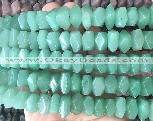 NGBS118 15 inches 8*12mm - 10*14mm faceted nuggets green aventurine beads