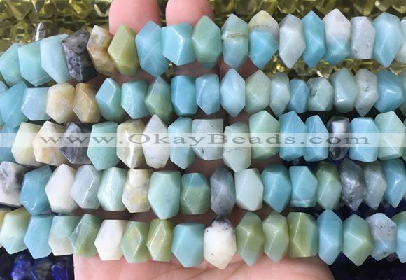 NGBS120 15 inches 8*12mm - 10*14mm faceted nuggets colorful amazonite beads