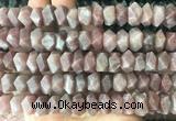 NGBS129 15 inches 8*12mm - 10*14mm faceted nuggets sunstone beads