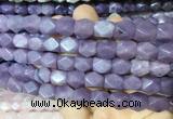 NGBS136 15 inches 9*11mm faceted nuggets lepidolite gemstone beads