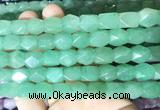 NGBS138 15 inches 9*11mm faceted nuggets green aventurine gemstone beads