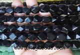 NGBS146 15 inches 9*11mm faceted nuggets black obsidian gemstone beads