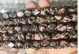 NGBS149 15 inches 9*11mm faceted nuggets black veined rhodonite gemstone beads