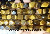 NGBS150 15 inches 9*11mm faceted nuggets yellow tiger eye gemstone beads