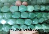 NGBS162 15 inches 13*18mm faceted nuggets green aventurine gemstone beads