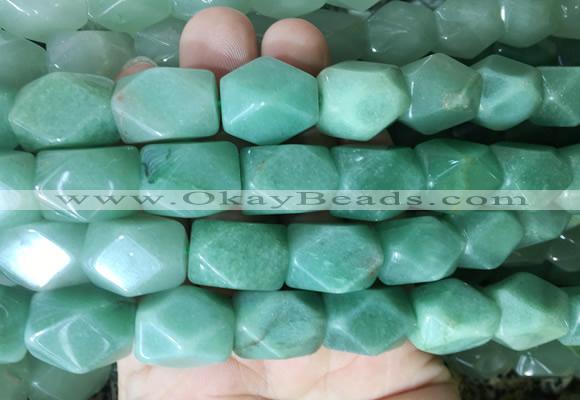 NGBS162 15 inches 13*18mm faceted nuggets green aventurine gemstone beads