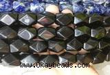 NGBS166 15 inches 13*18mm faceted nuggets black obsidian gemstone beads